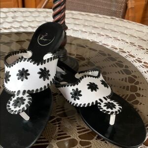 Jack Rogers Black and White Sandals
